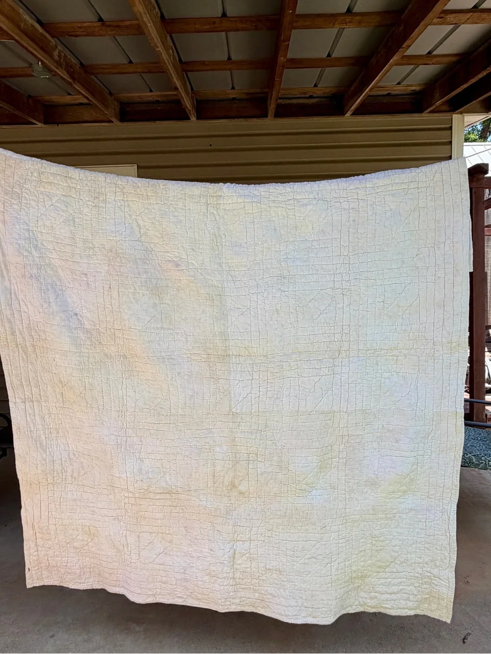 Vintage Friendship Signature Quilt - Hand Quilted Pink Patchwork 61 x 74”